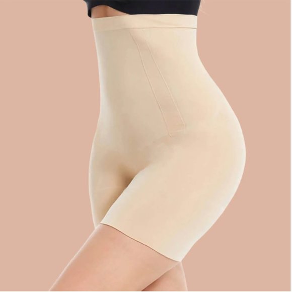 New SHAPERX High Waist Shorts Tummy Control Butt Enhancer, Beige, sz XL - Picture 2 of 7